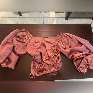 SHEIN Dusty Rose Ruched Top